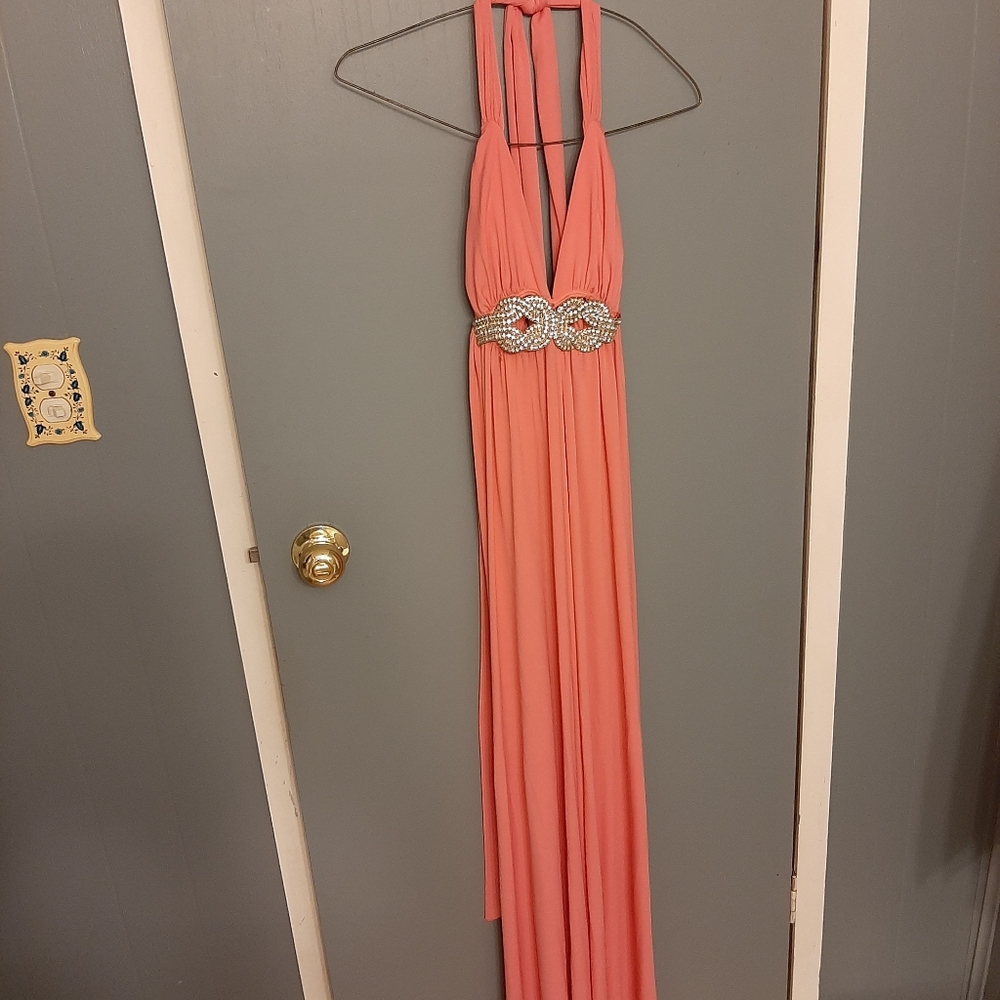 Coral XOXO full length dress